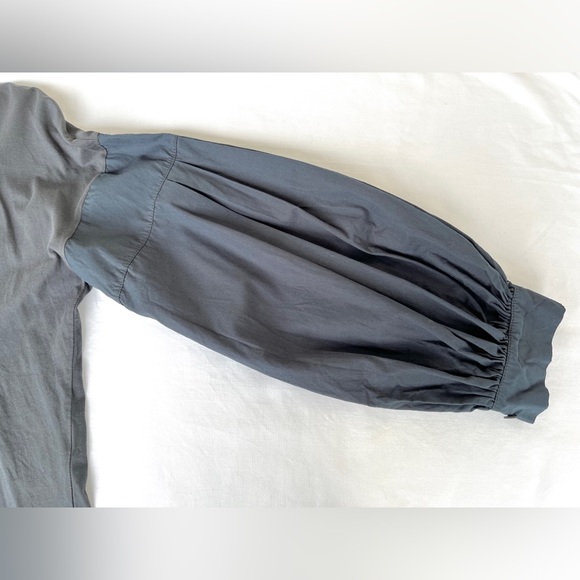 ZARA | Blue Bubble Sleeve Top - Picture 8 of 16